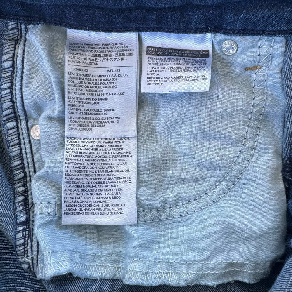 Levi's Red Tag Mom Jean Style Mid Rise Denim Rolled Hem Capri Pants - Picture 8 of 10